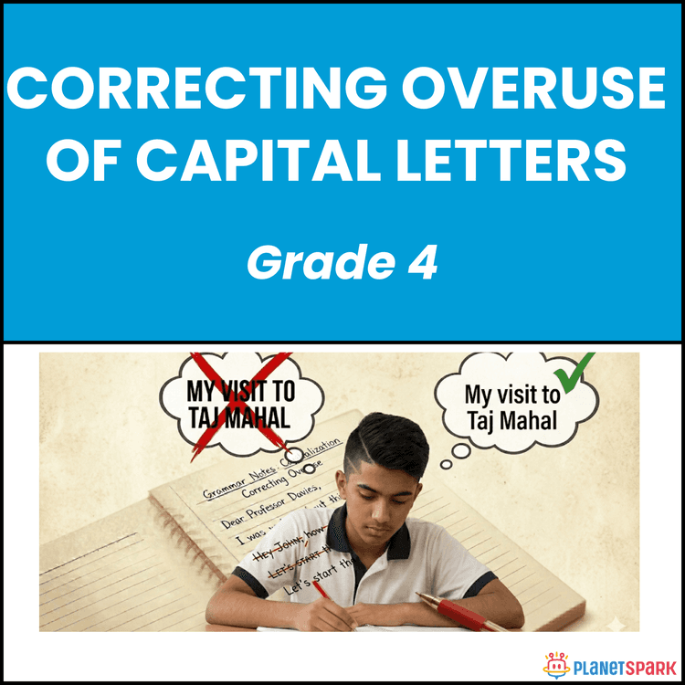 Grade 4 English Grammar Worksheet on Capital Letters