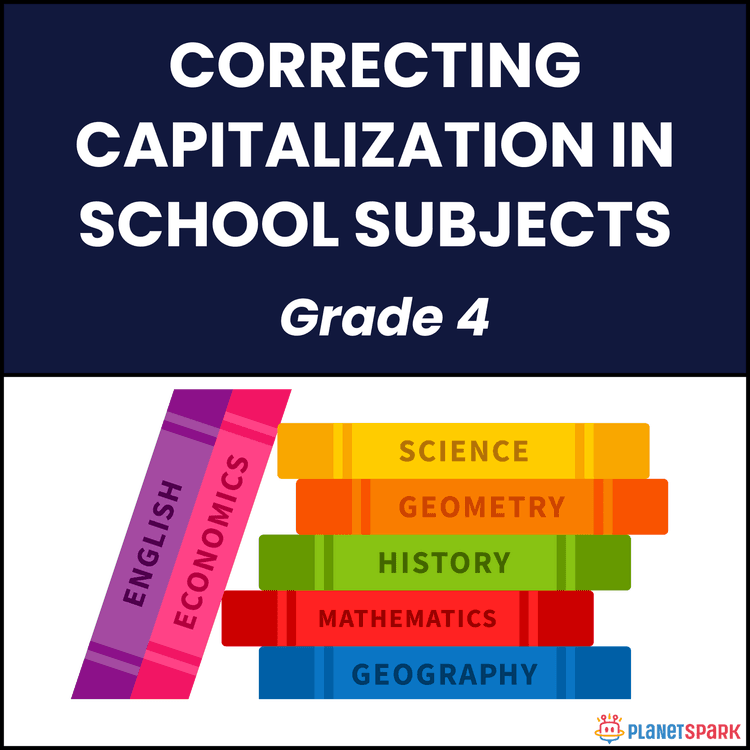 Grade 4 English Worksheet Subjects Capitalization