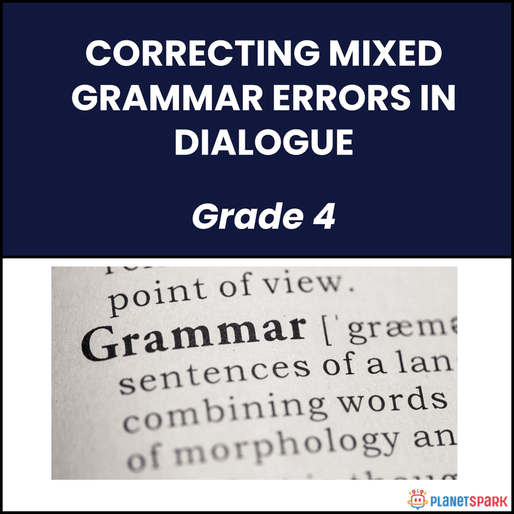 Grade 4 English Worksheet on Dialogue Grammar Errors
