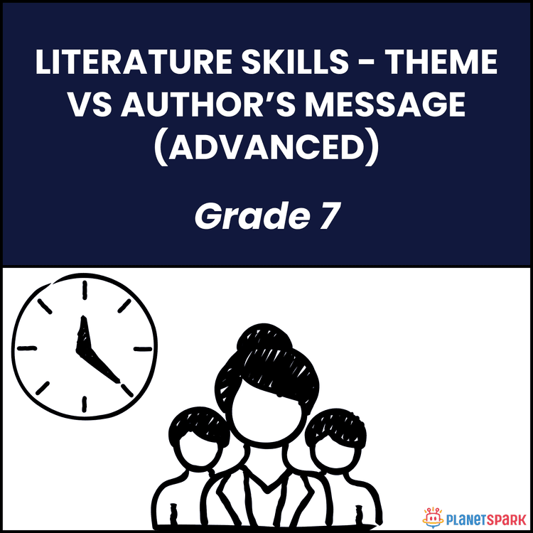 Grade 7 English Worksheet on Theme vs Message