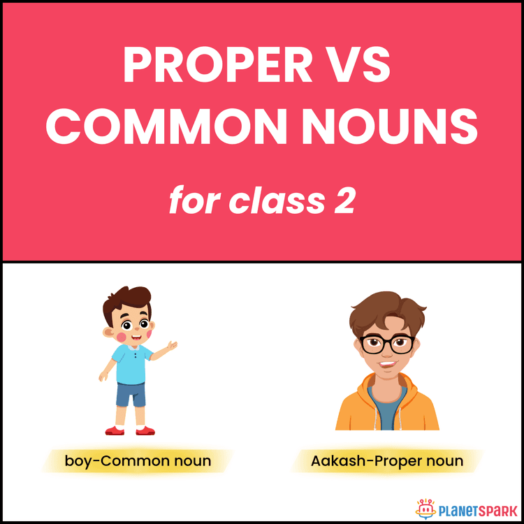 Class two Grammar Worksheet on Proper vs Common Noun
