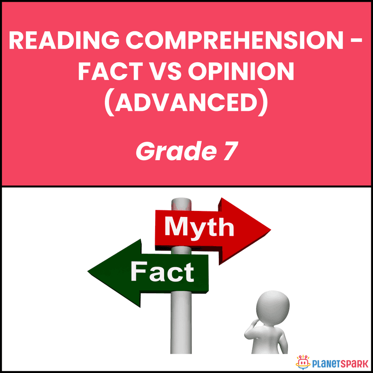 Class 7 English Grammar Worksheet on Fact vs Opinion