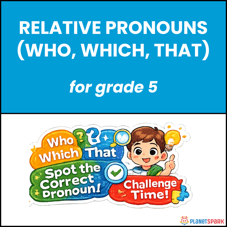 Class 5 Grammar Worksheet on Relative Pronouns